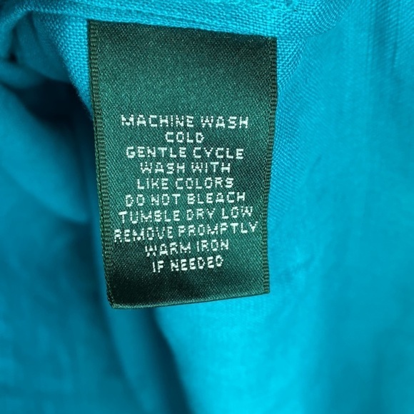 Ralph Lauren 💯 Linen Blue Tunic W/ Changeable Sleeve Length- Size Med - Picture 6 of 7